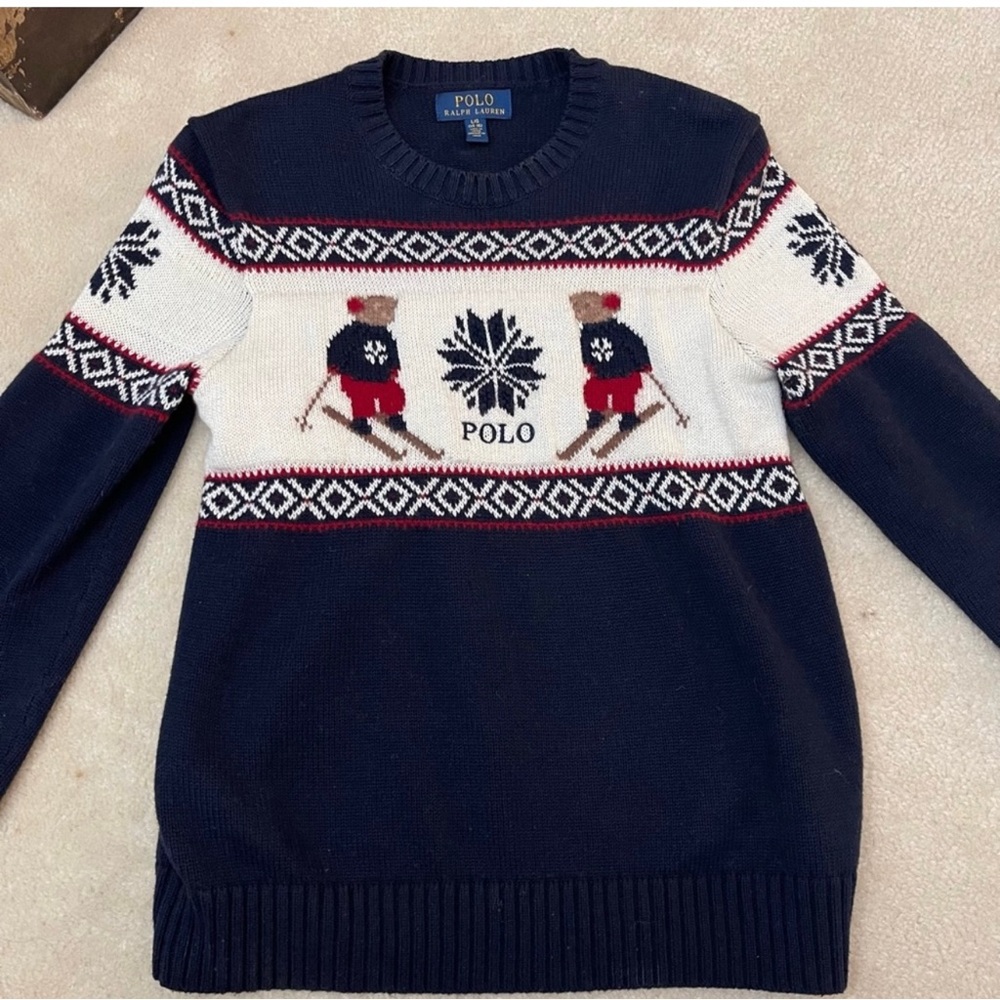 Large Polo Ralph Lauren Ski Bear Wool Sweater